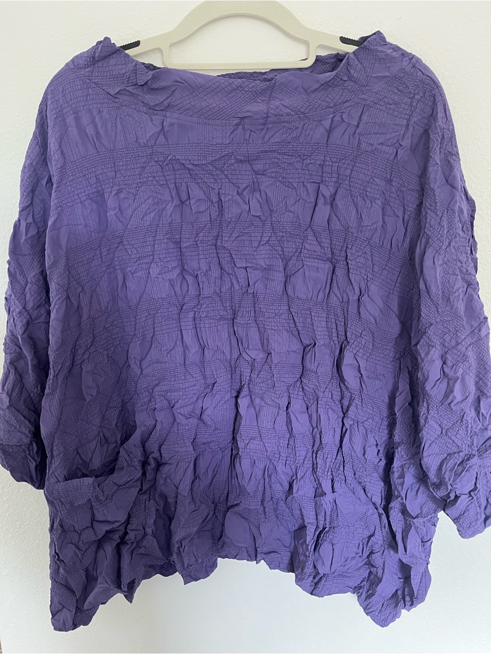Relaxed Crinkle Purple Women's Blouse